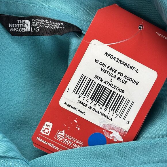 The North Face Women's L Hoodie Run Chicago Aqua Blue Pullover Oct 8 2011 NWT - Picture 13 of 15
